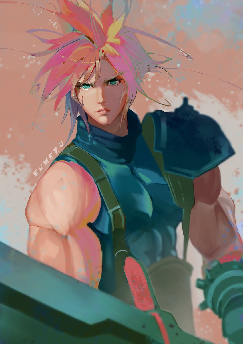 cloud strife (final fantasy and 1 more) drawn by fumezu1
