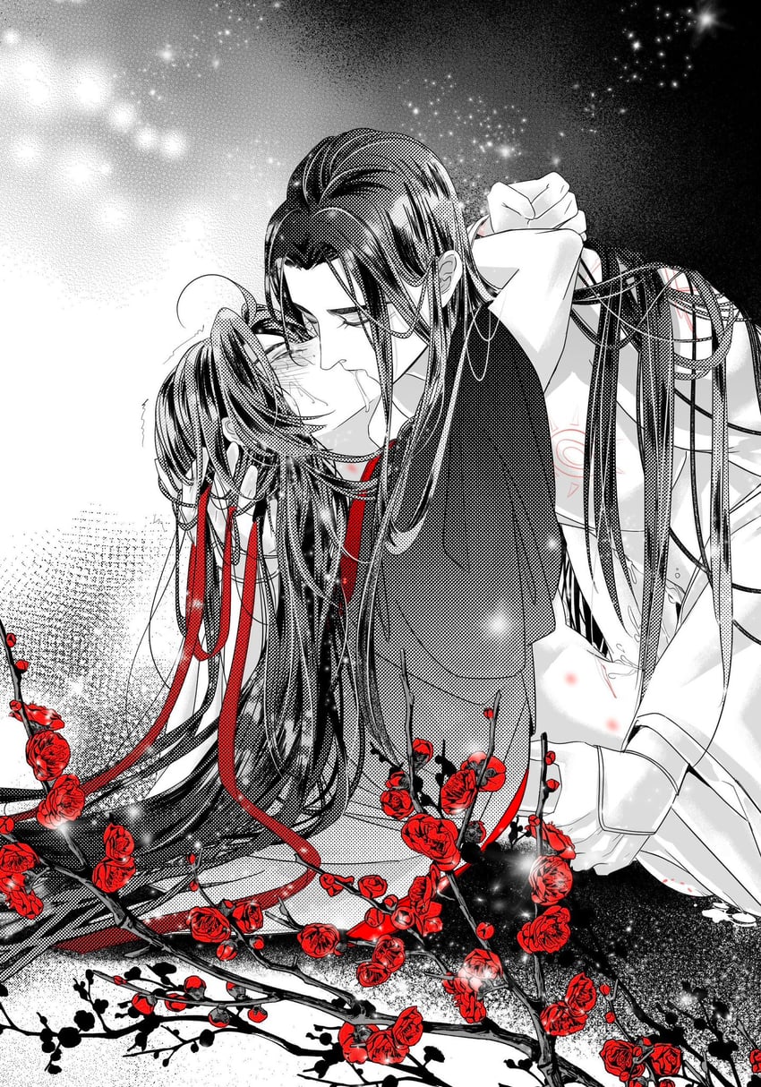 wei wuxian and lan wangji (modao zushi) drawn by bbbeyonce099