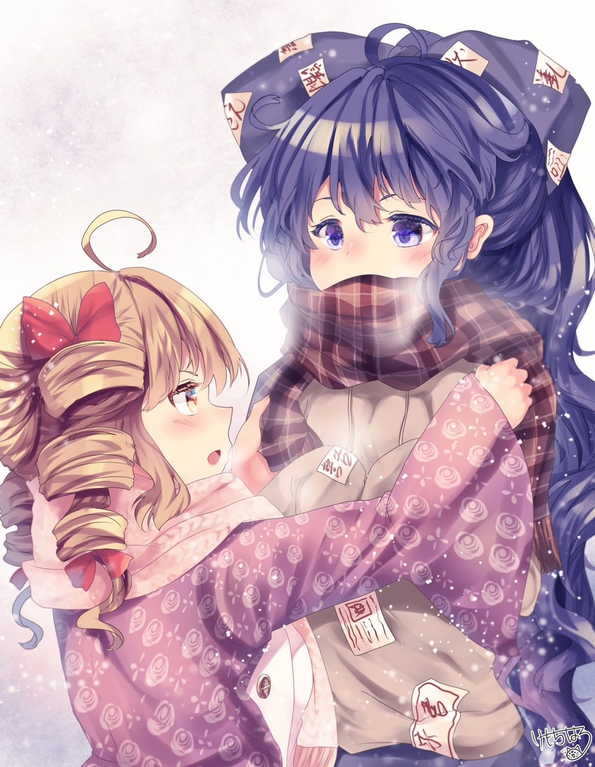 yorigami shion and yorigami jo'on (touhou) drawn by kemo_chiharu