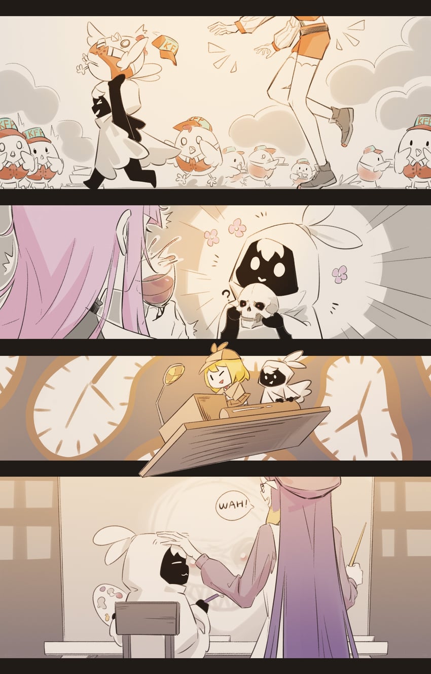 mori calliope, ninomae ina'nis, nanashi mumei, takanashi kiara, watson amelia, and 3 more (hololive and 3 more) drawn by onecolo133