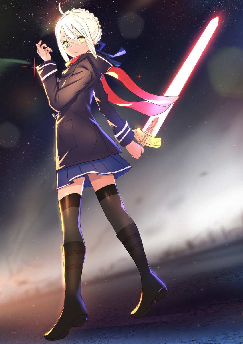 artoria pendragon and mysterious heroine x alter (fate and 1 more) drawn by dianli_xinhao