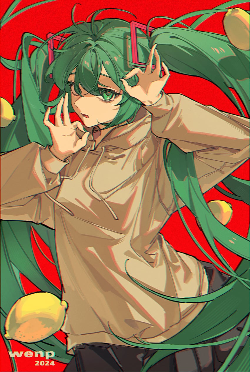hatsune miku (vocaloid and 1 more) drawn by wenp