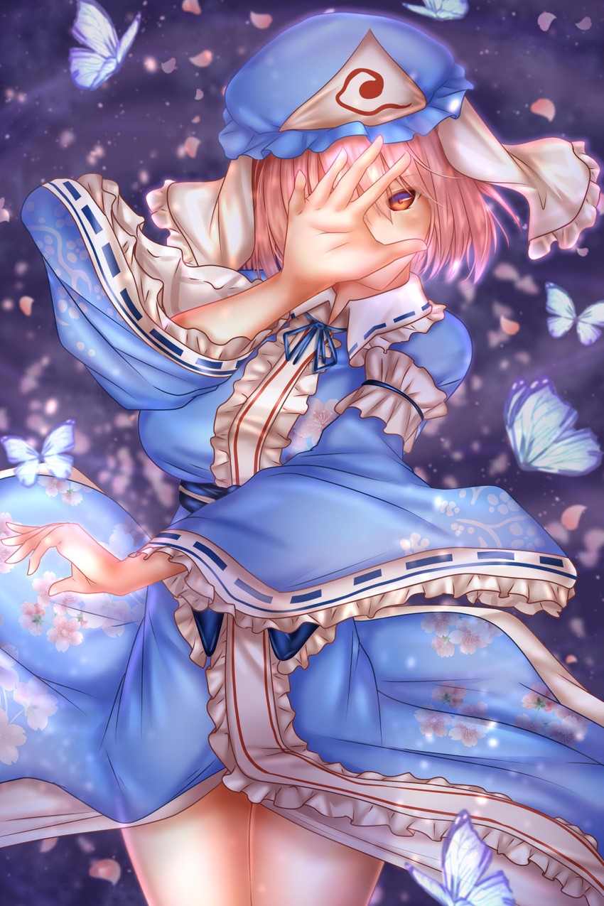 saigyouji yuyuko (touhou) drawn by shounen_(hogehoge)