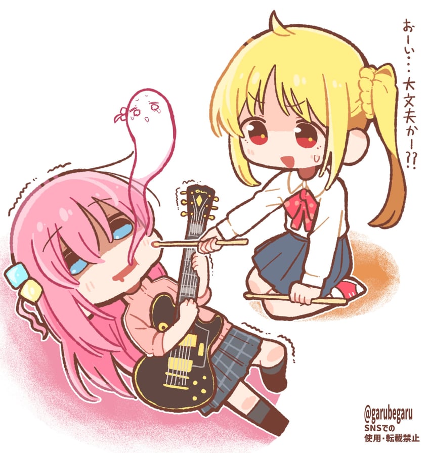 gotoh hitori and ijichi nijika (bocchi the rock!) drawn by henyomen