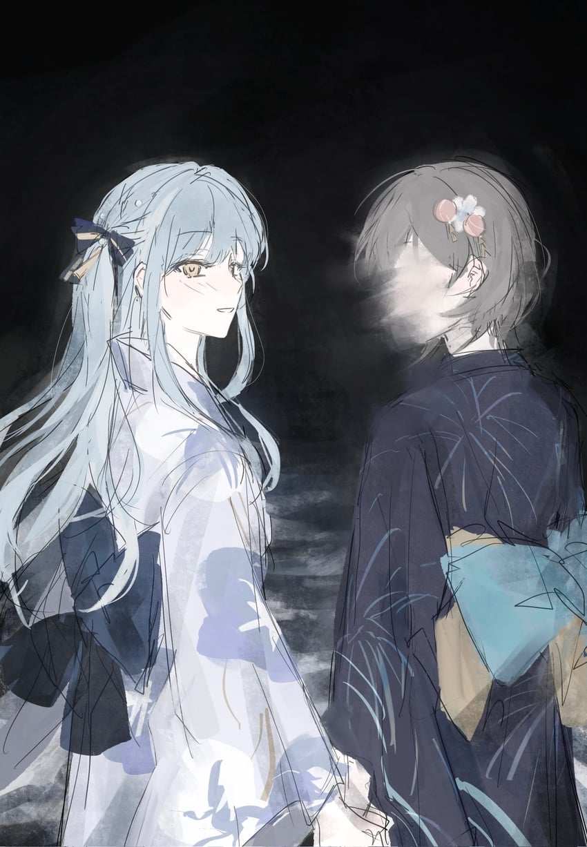 togawa sakiko and takamatsu tomori (bang dream! and 1 more) drawn by 4nots1