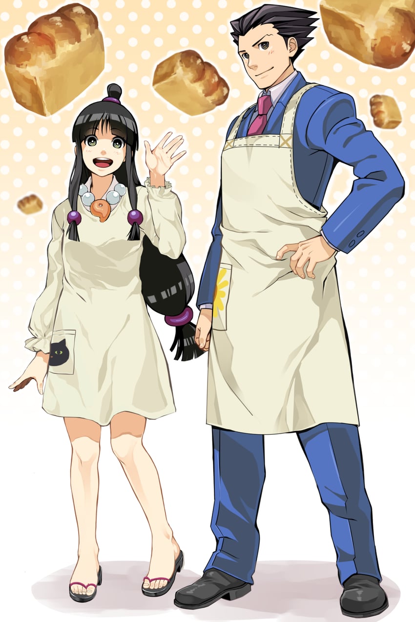 phoenix wright and maya fey (ace attorney and 1 more) drawn by kat_(bu-kunn)