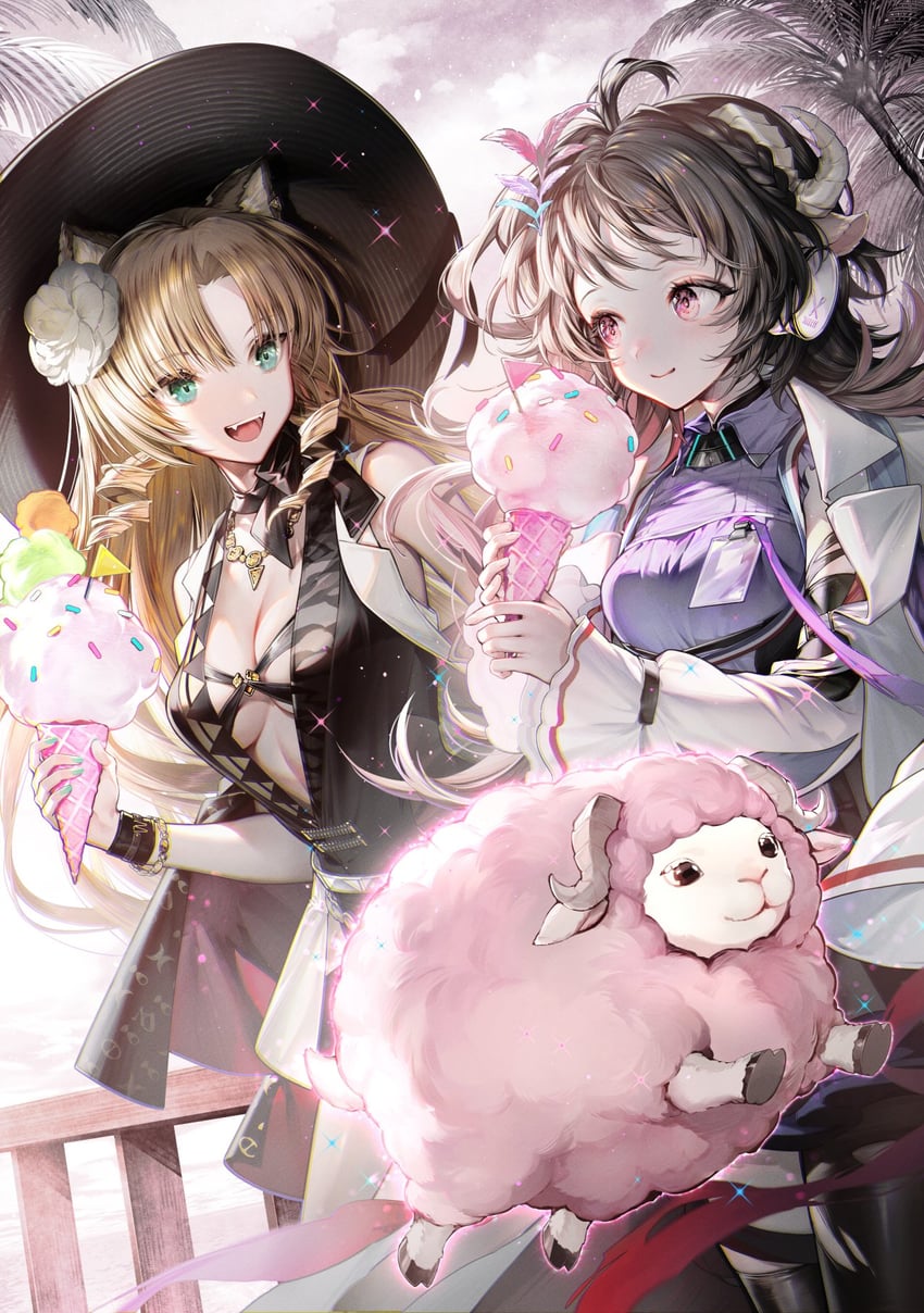 eyjafjalla, swire, eyjafjalla the hvit aska, and swire the elegant wit (arknights) drawn by tarutaru_yamaoka