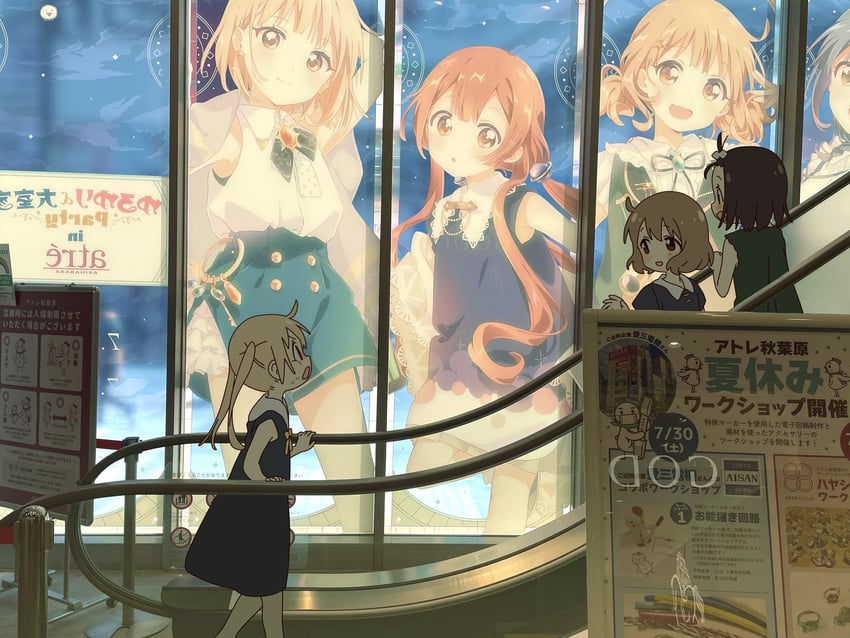 oomuro sakurako, oomuro hanako, oomuro nadeshiko, takasaki misaki, ogawa kokoro, and 1 more (yuruyuri and 1 more) drawn by namori