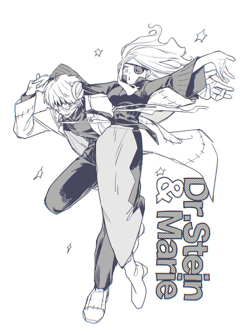 franken stein and marie mjolnir (soul eater) drawn by hissiu