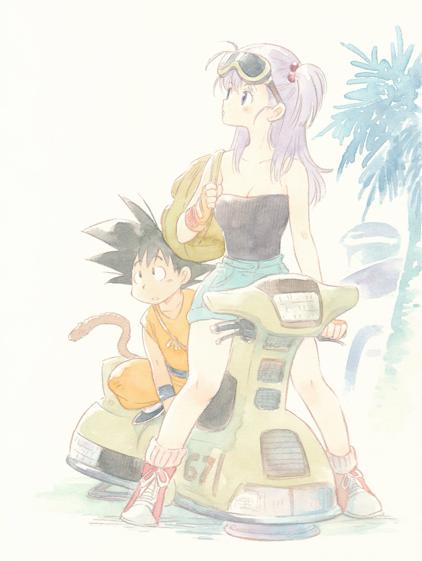 son goku, bulma, and tsuru hiromi (dragon ball) drawn by agahari