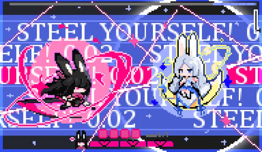 heavyblade rabbit and rabbit of the moon shira (rabbit and steel) drawn by mamuru