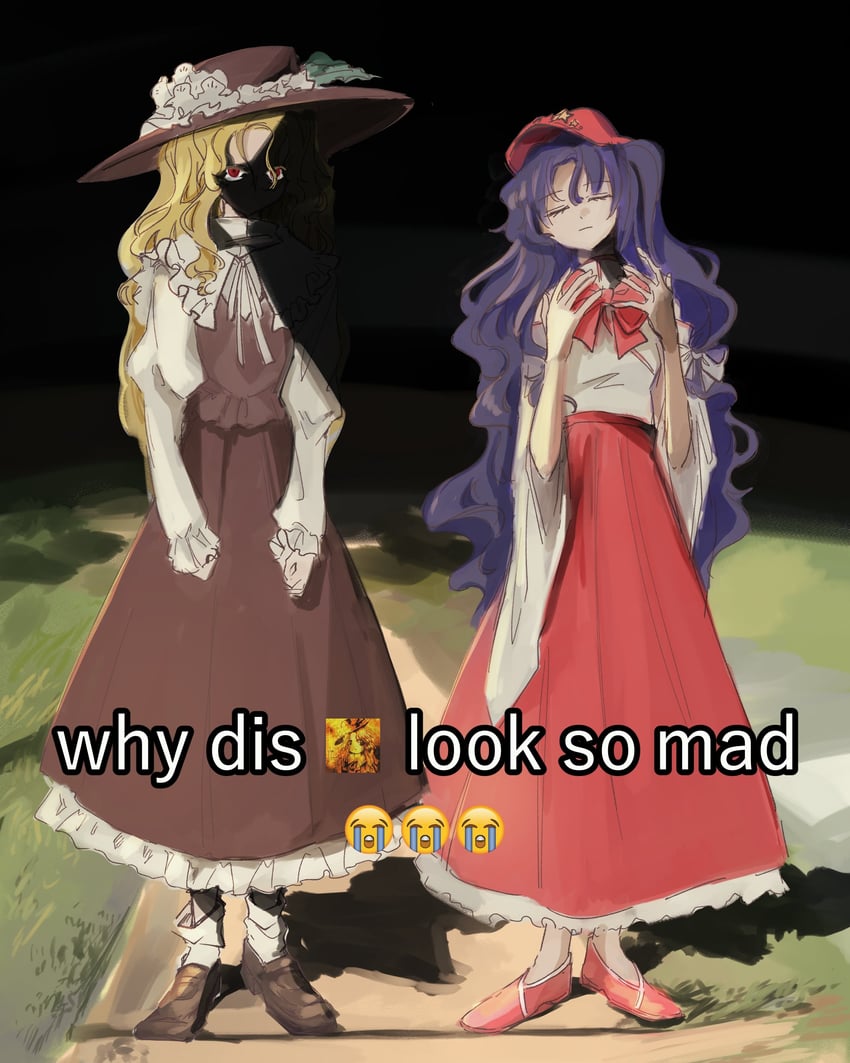 jacket girl and label girl (touhou and 1 more) drawn by uzumibi