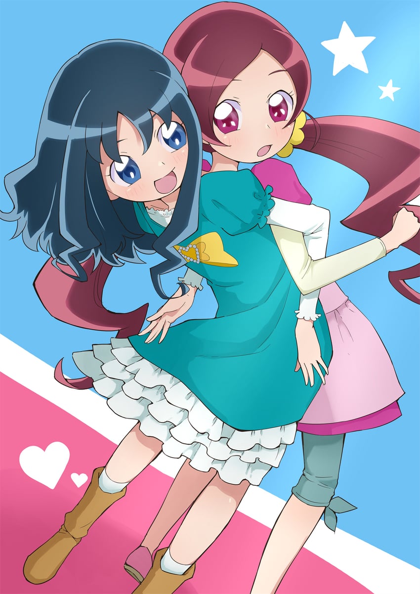 kurumi erika and hanasaki tsubomi (precure and 1 more) drawn by aizawa_zawapo