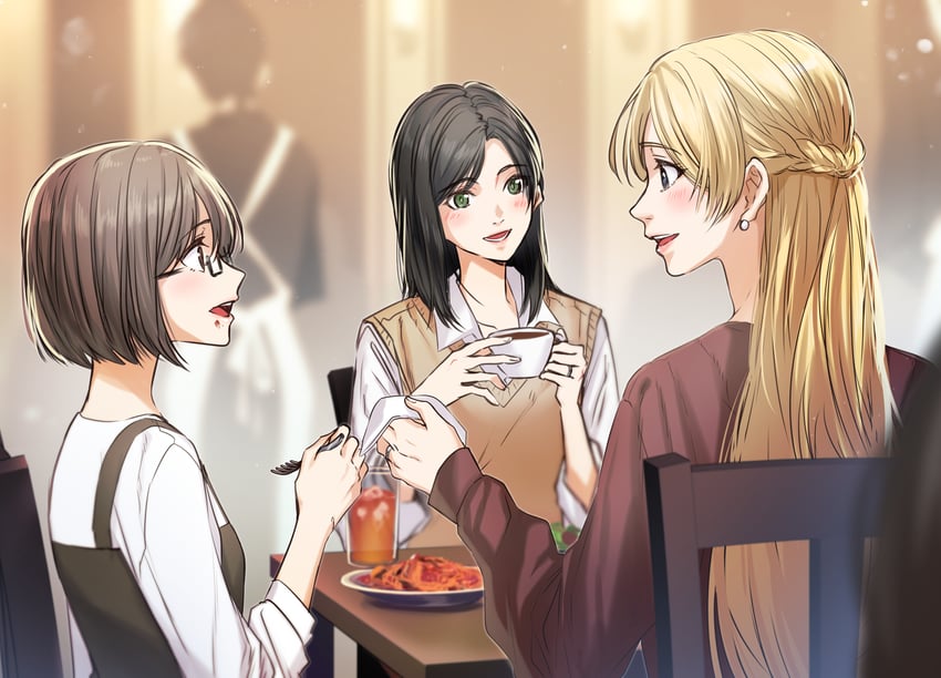 irene, maya, and mimi (original) drawn by hyaku_ae_mon