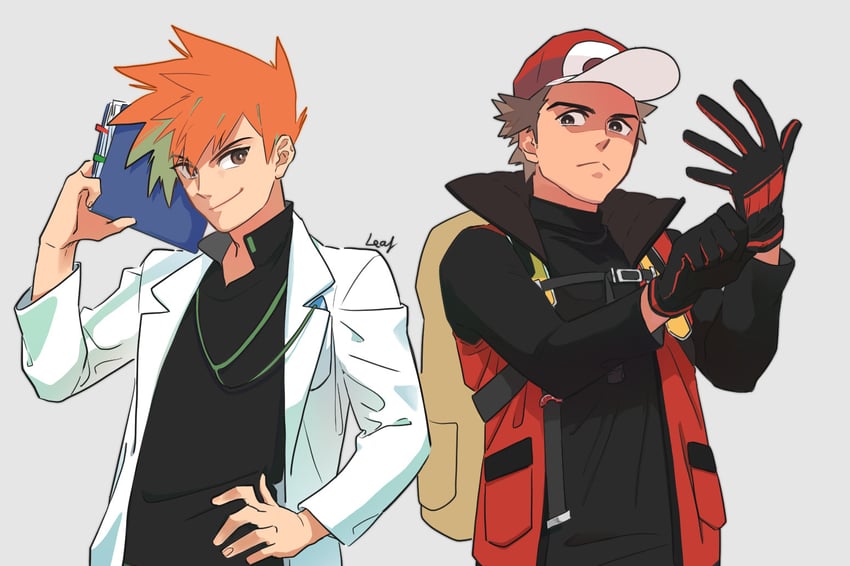 red and blue oak (pokemon) drawn by boba_msize