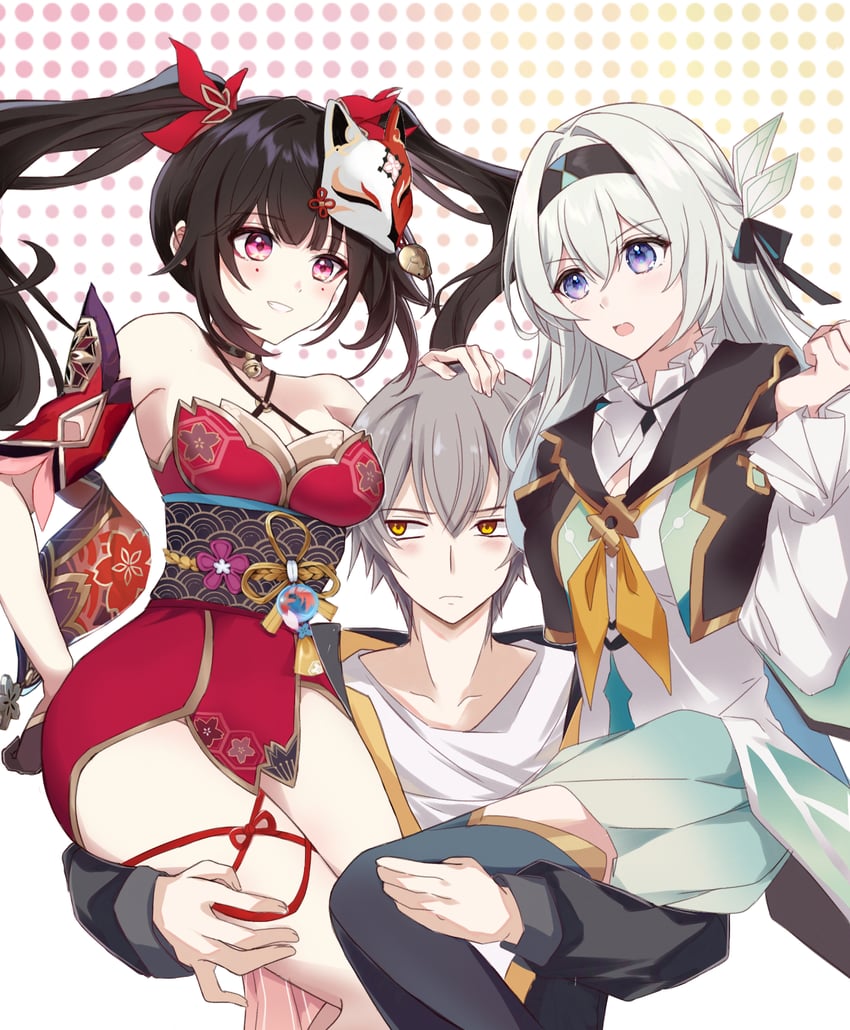 trailblazer, firefly, caelus, and sparkle (honkai and 1 more) drawn by saint_laurent_paris