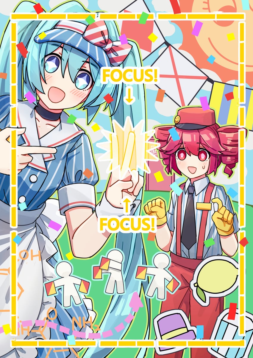 hatsune miku, kasane teto, and sun (vocaloid and 3 more) drawn by frontiersun