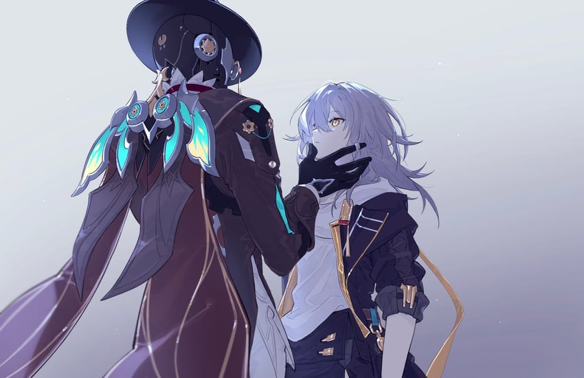trailblazer, stelle, and screwllum (honkai and 1 more) drawn by mao_(expuella)