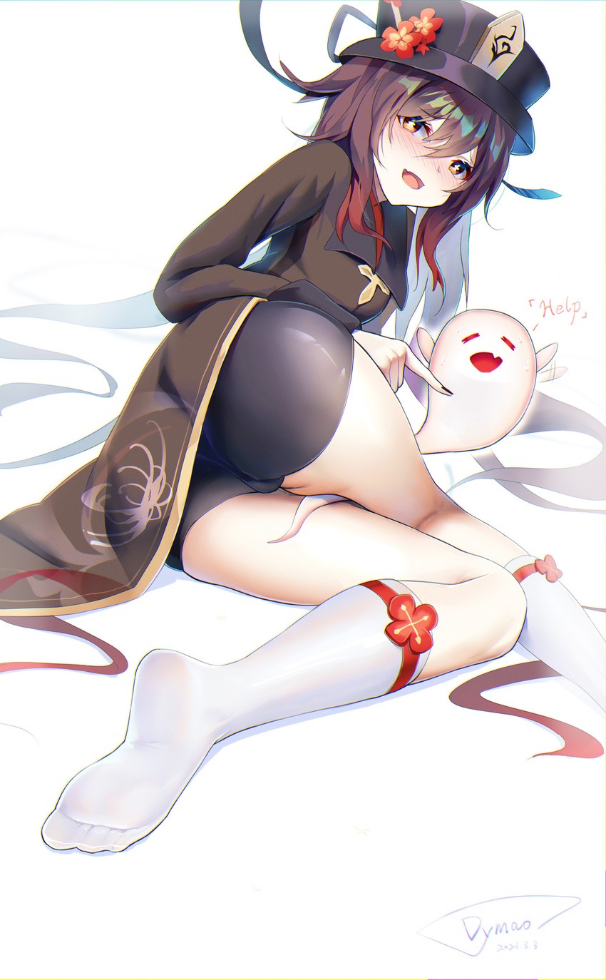 hu tao and boo tao (genshin impact) drawn by dymao