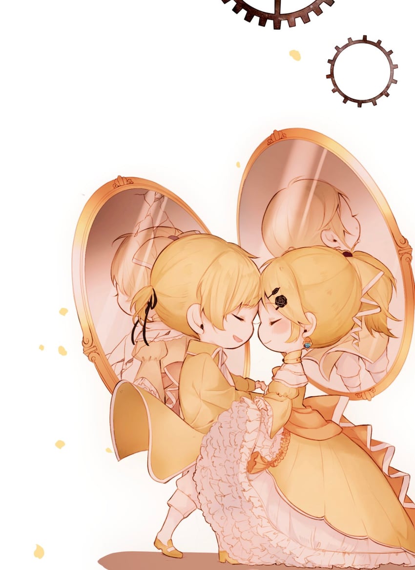 kagamine rin, kagamine len, riliane lucifen d'autriche, and allen avadonia (vocaloid and 3 more) drawn by levi_(ailice04)