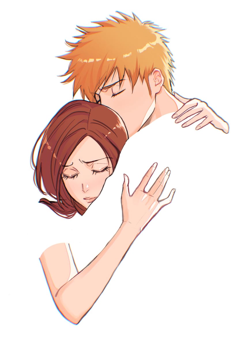 inoue orihime and kurosaki ichigo (bleach) drawn by viii_00908
