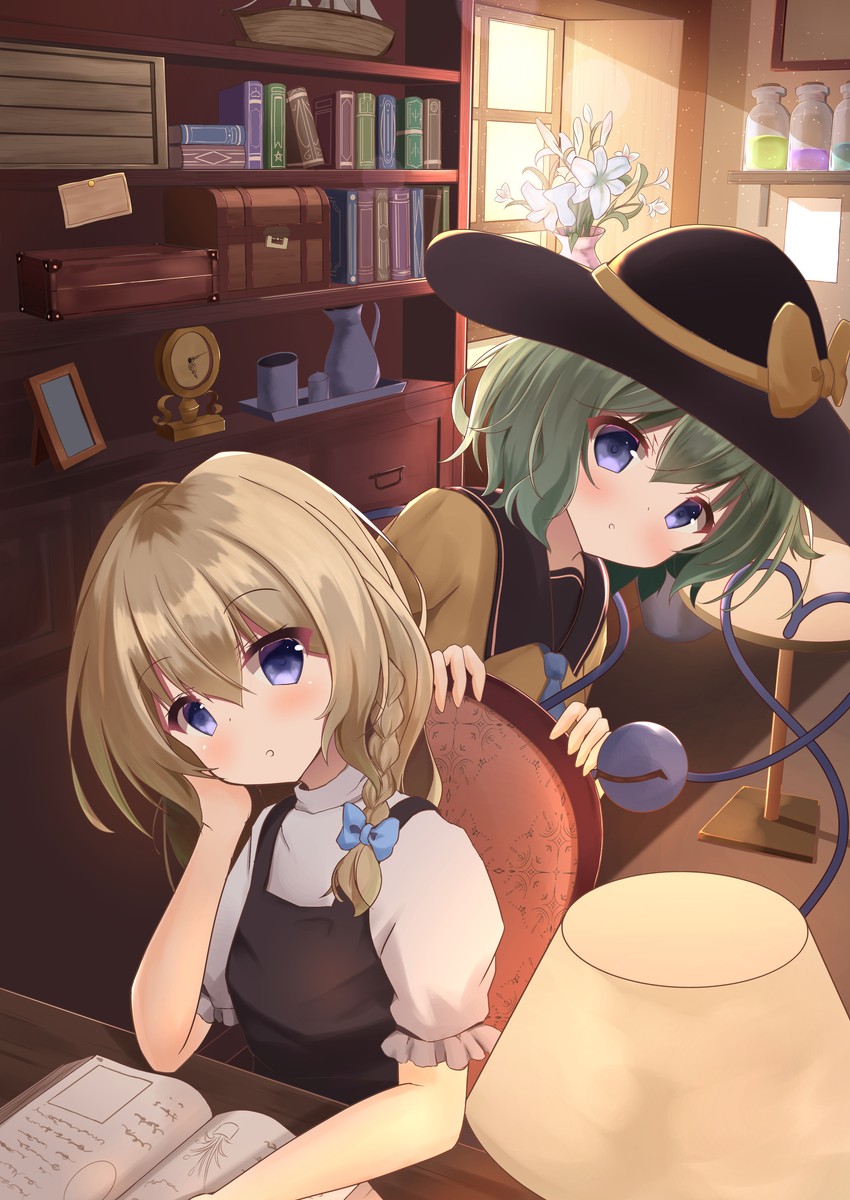 kirisame marisa and komeiji koishi (touhou) drawn by kirikaze_ren