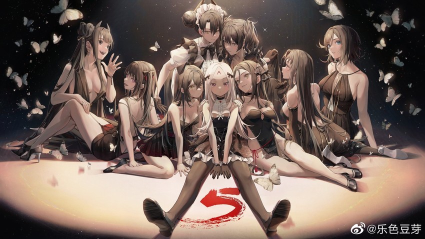 agent, architect, ouroboros, dreamer, scarecrow, and 4 more (girls' frontline) drawn by douya_(233)