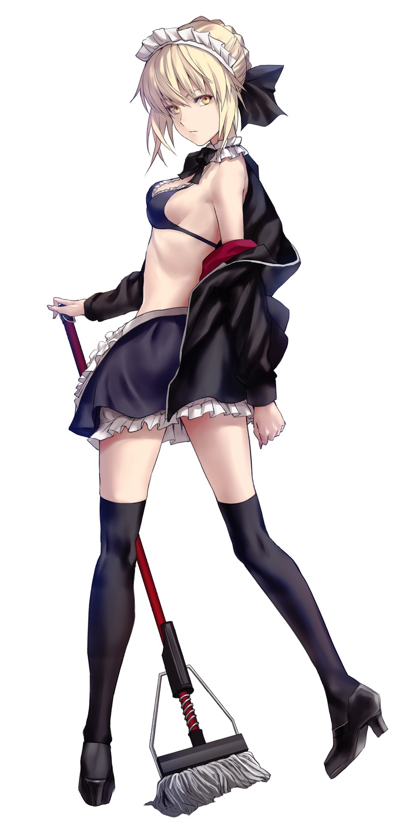 artoria pendragon and saber alter (fate and 1 more) drawn by applekun