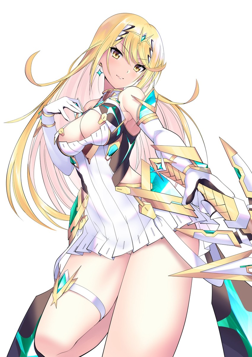 mythra (xenoblade chronicles and 1 more) drawn by daive