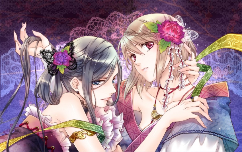 shunka and kyoukou (akai suna ochiru tsuki) drawn by satsuki_yuu_(awairo)