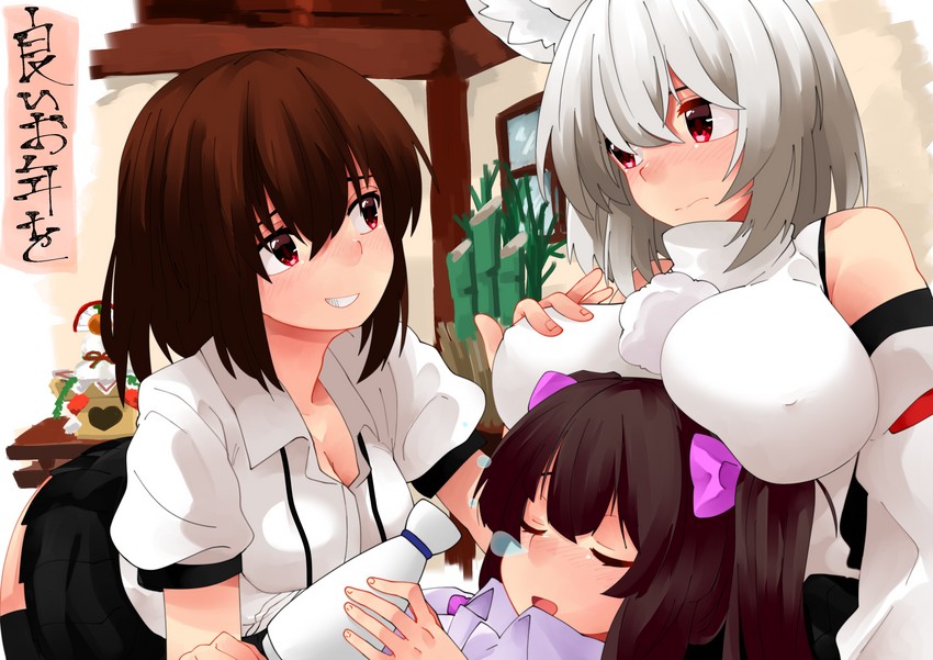shameimaru aya, inubashiri momiji, and himekaidou hatate (touhou) drawn by shirokaba114