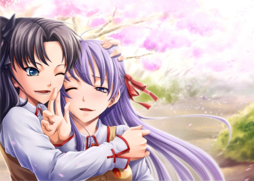 tohsaka rin and matou sakura (fate and 1 more) drawn by uraomote