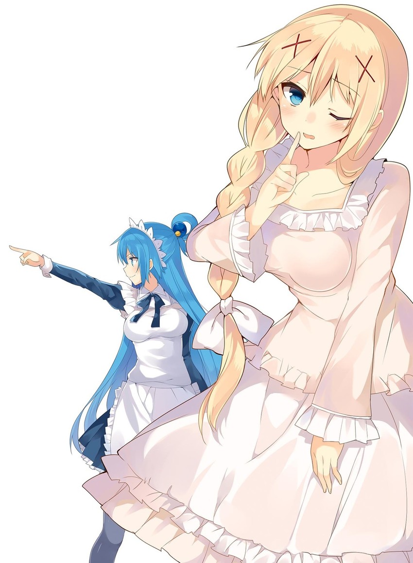 aqua and darkness (kono subarashii sekai ni shukufuku wo!) drawn by mishima_kurone