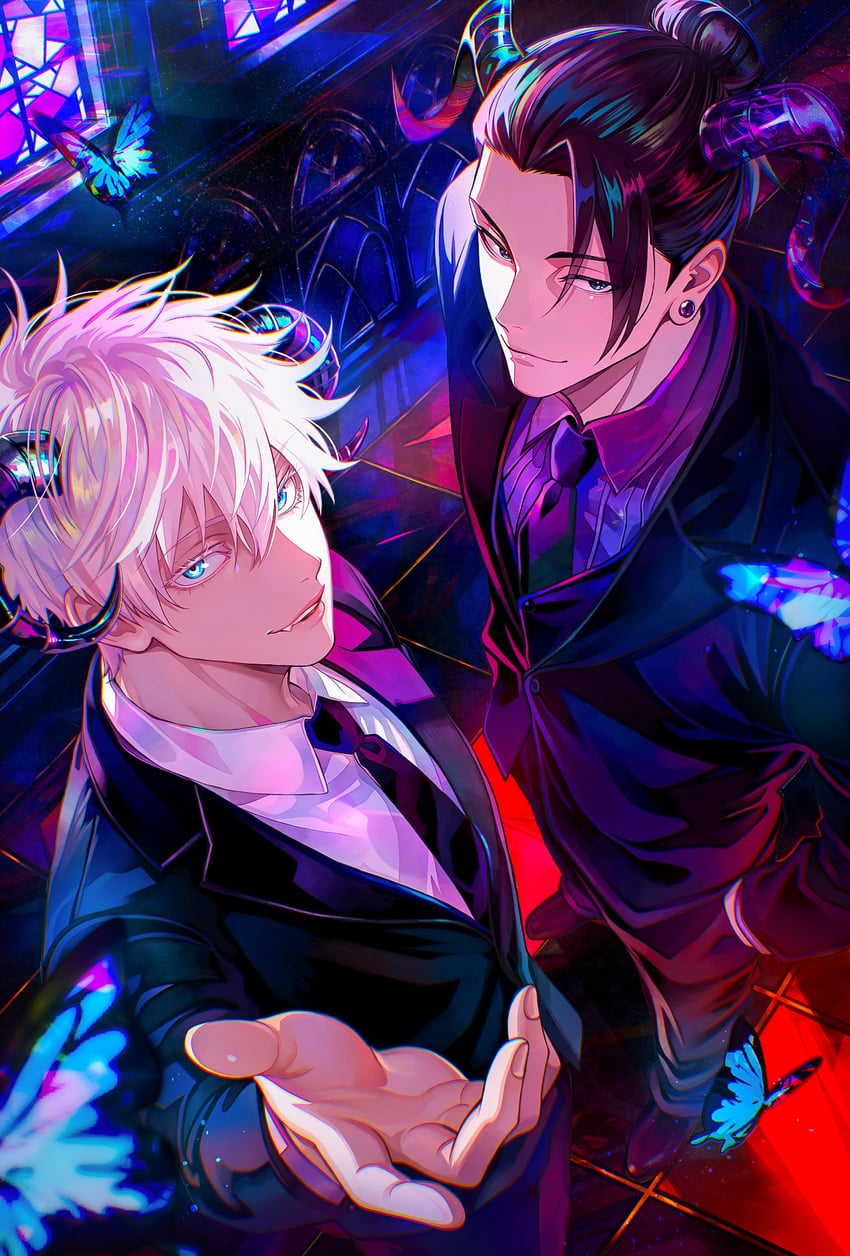 gojou satoru and getou suguru (jujutsu kaisen) drawn by shibakawaiiii