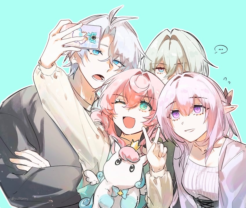 castorice, phainon, anaxa, hyacine, and little ica (honkai and 1 more) drawn by yulm315001