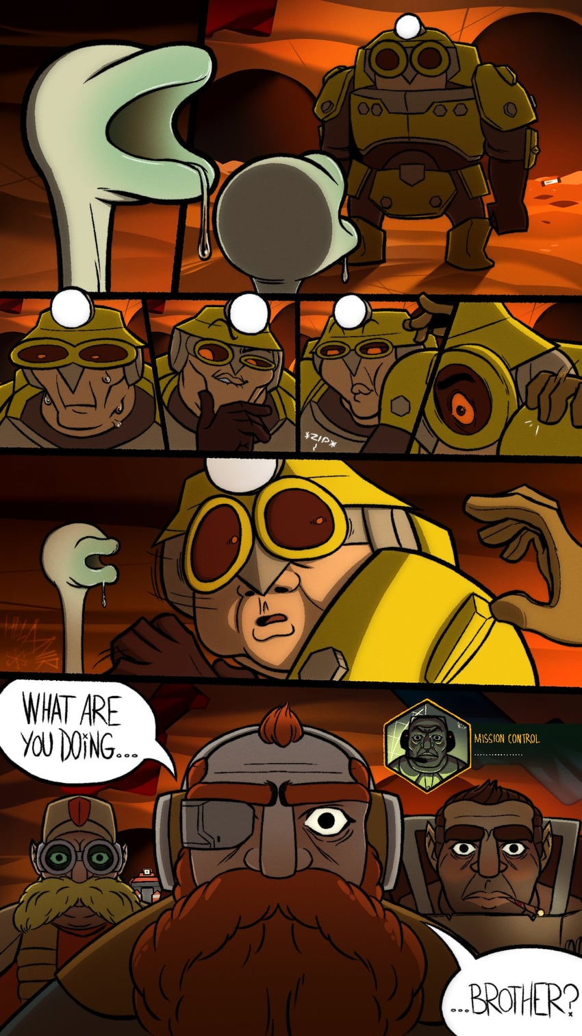 driller, scout, engineer, mission control, and gunner (deep rock galactic) drawn by helmyir