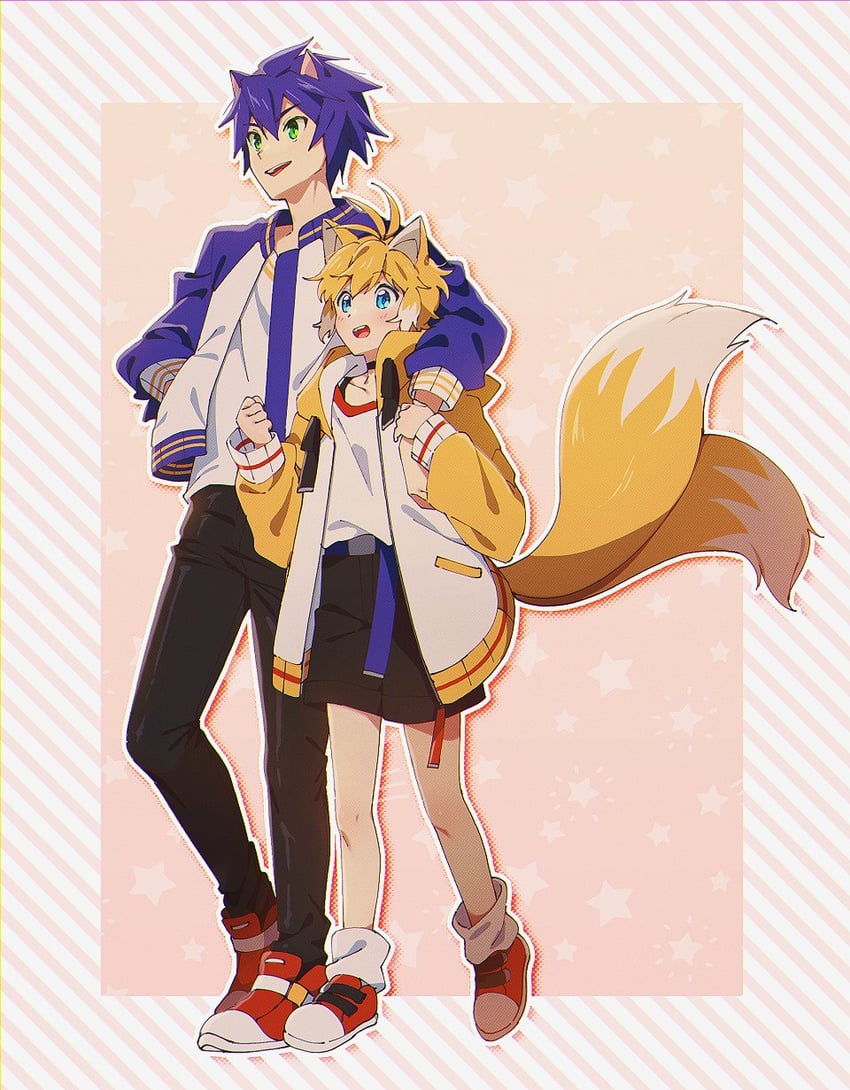 sonic the hedgehog and tails (sonic) drawn by banri_0917