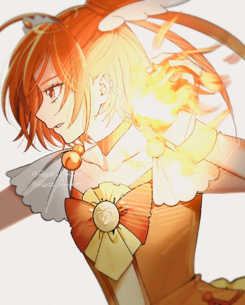hino akane and cure sunny (precure and 1 more) drawn by renz_amami