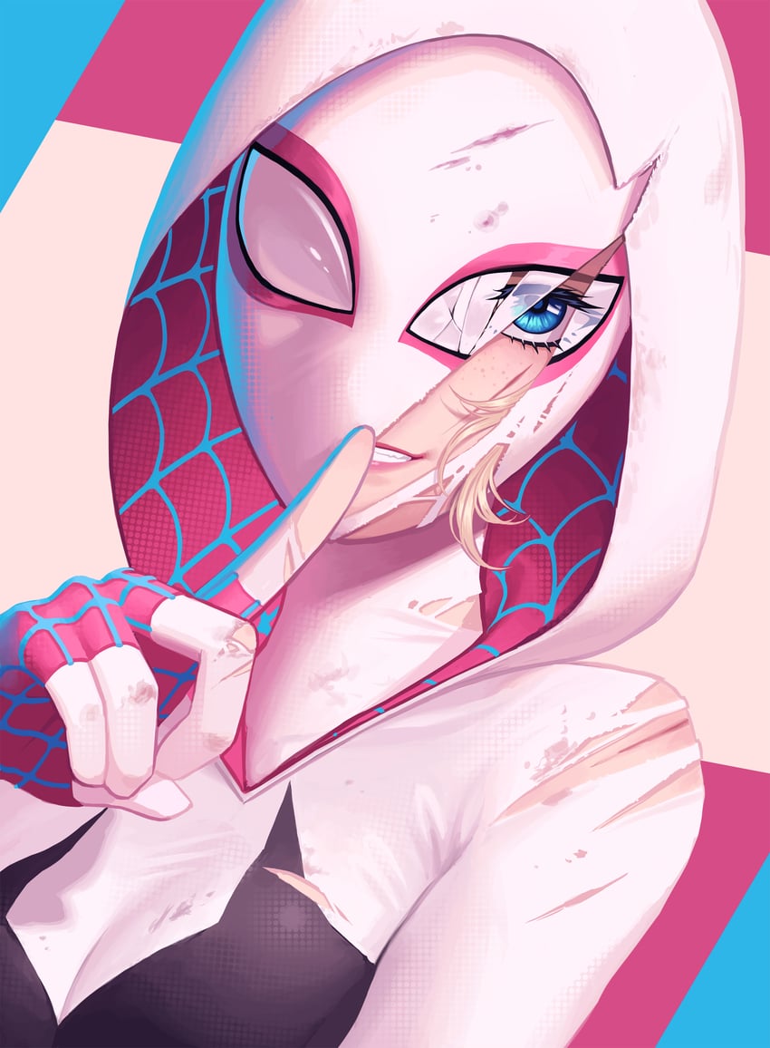 spider-gwen and gwen stacy (marvel and 1 more) drawn by 5health