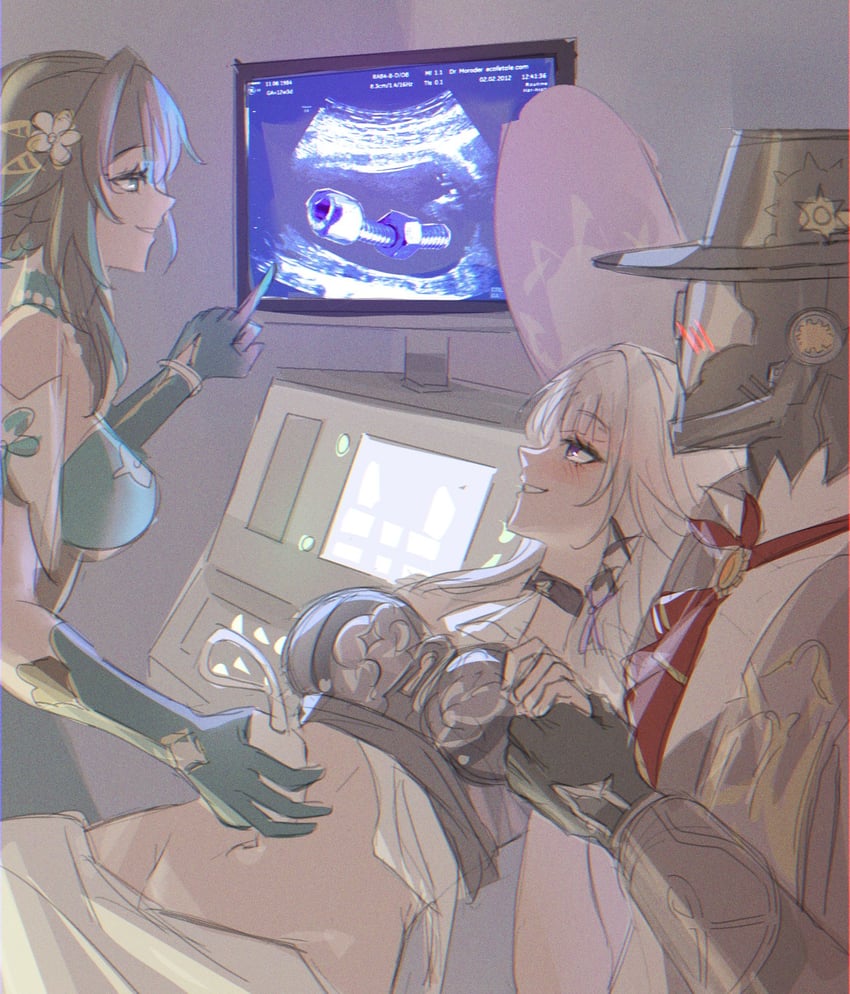 herta, the herta, ruan mei, and screwllum (honkai and 1 more) drawn by gnarlypzofbread