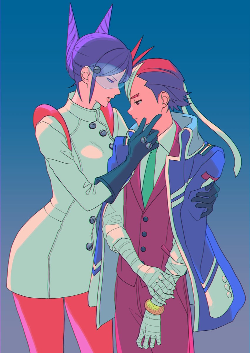 apollo justice and aura blackquill (ace attorney and 1 more) drawn by ouse_(otussger)