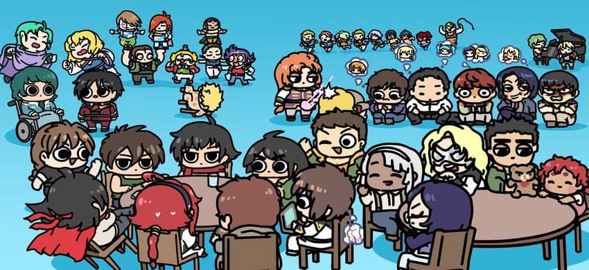 cagalli yula athha, athrun zala, lacus clyne, tieria erde, amuro ray, and 35 more (gundam and 16 more) drawn by afei_(sfma3248)