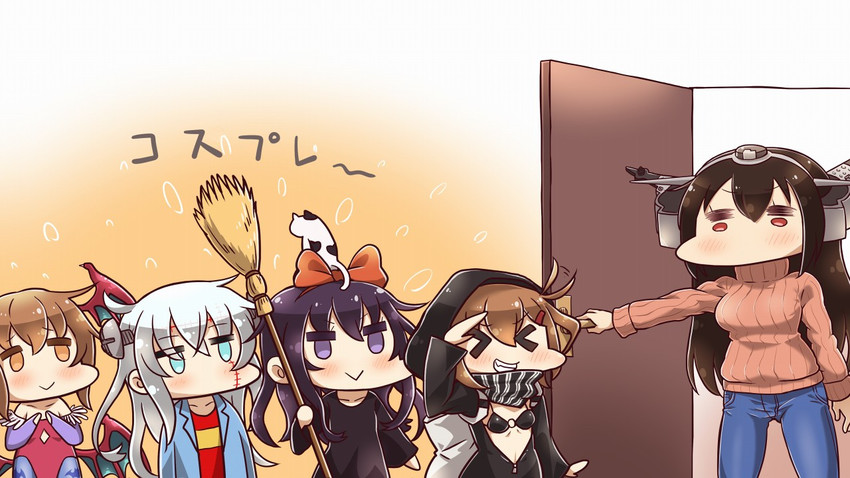 hibiki, inazuma, ikazuchi, akatsuki, nagato, and 5 more (kantai collection and 2 more) drawn by tanaka_kusao
