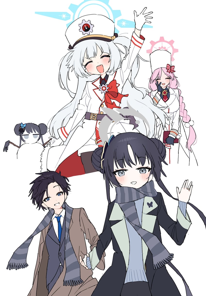 sensei, kisaki, cherino, and tomoe (blue archive) drawn by je_o_mo