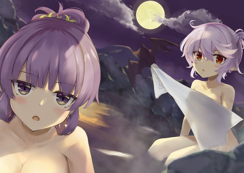 remilia scarlet and patchouli knowledge (touhou) drawn by akisome_hatsuka