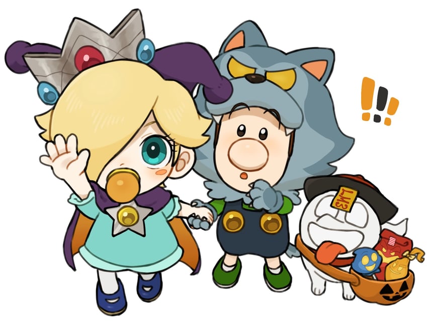 rosalina, luigi, baby luigi, polterpup, baby rosalina, and 3 more (mario and 3 more) drawn by mimimi_(mimimim9999)