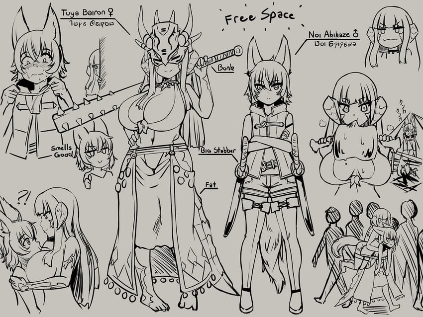 warrior of light and tuya bairon (final fantasy and 1 more) drawn by sirachi