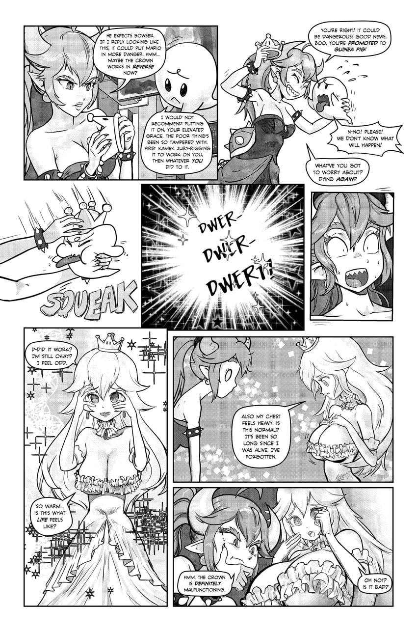 bowsette, boo, and peachyboo (mario and 1 more) drawn by tony_kuusisto