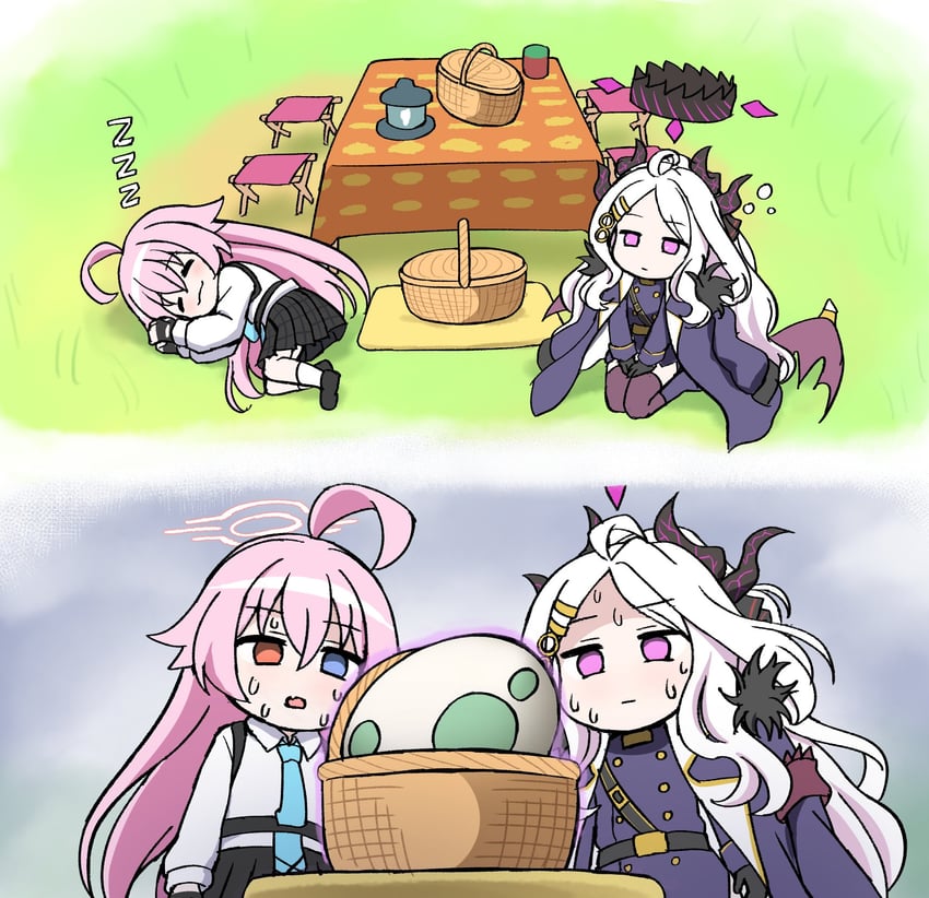 hina and hoshino (blue archive and 1 more) drawn by nichika_(nitikapo)