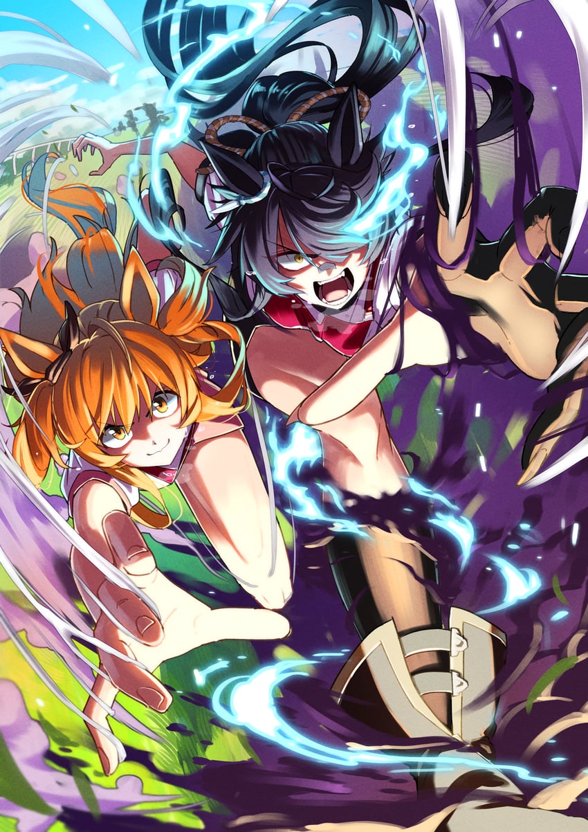 mayano top gun and narita brian (umamusume) drawn by freely2327
